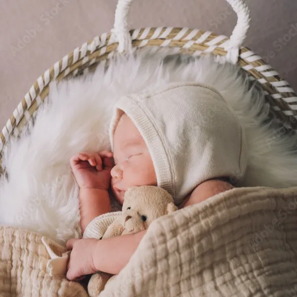 Photo d'un bébé habillé avec la collection Nourrissons de Galet